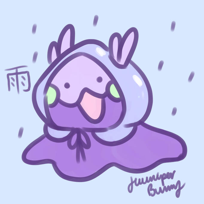 Ame (OC, CSP, 2024, sketch) Goomy belongs to Pokemon