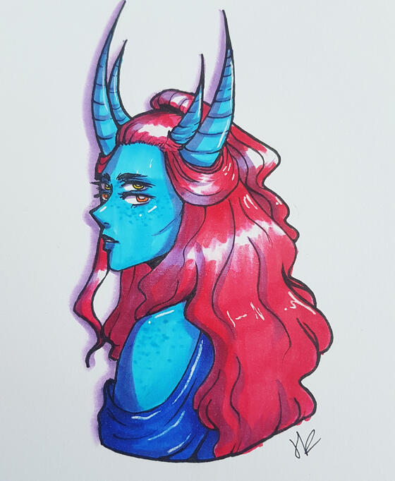 Xenia (OC, Alcohol markers and ink pens on paper, 2018)