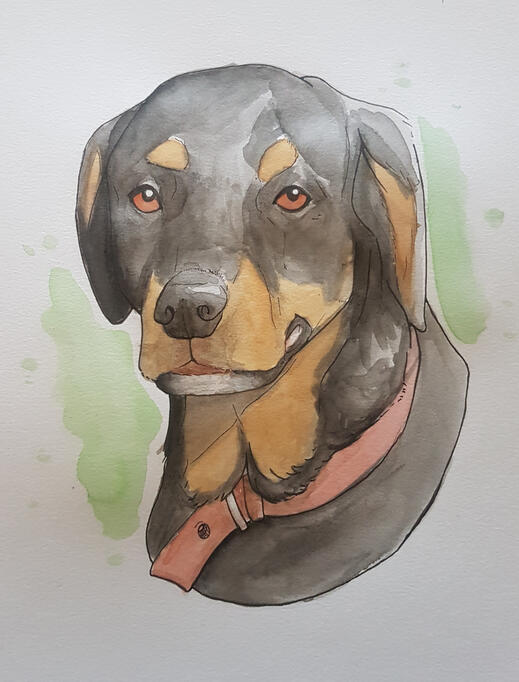 Commission for A.H. (Commission, Watercolour and ink pens on paper, 2020)