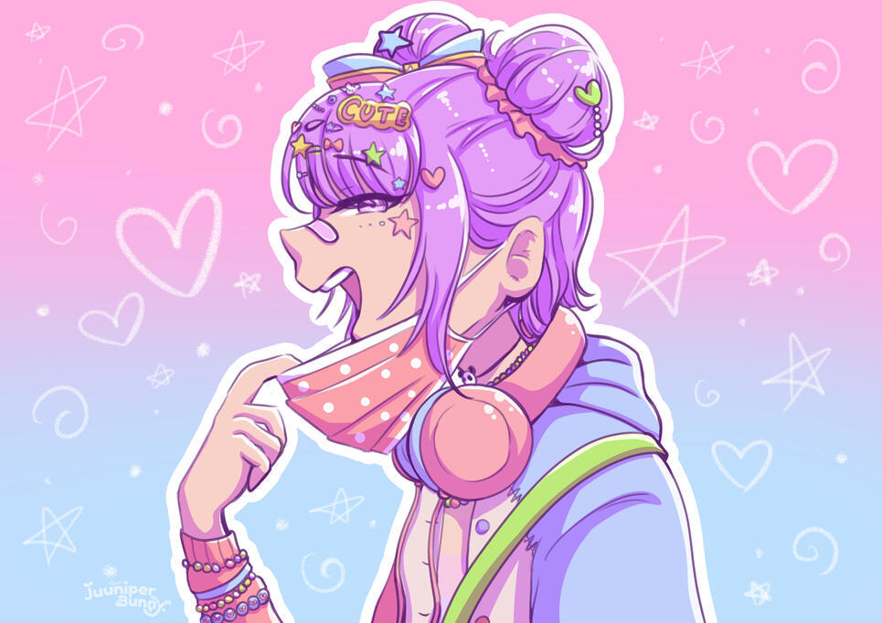 Decora Vampire (Figure belongs to Iwashime on Art Fight. Art Fight 2024, CSP, Sketch)