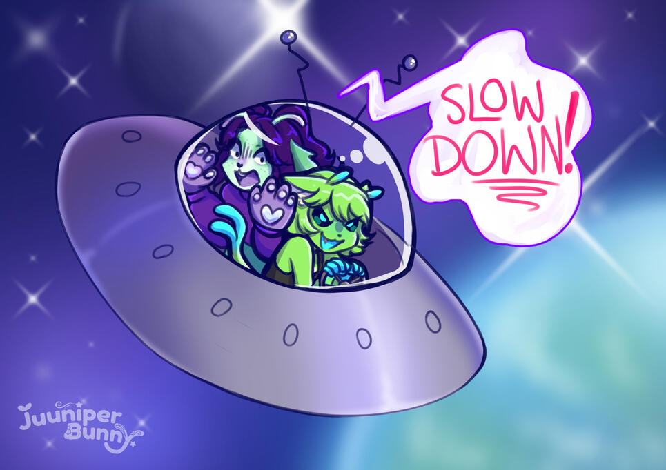 ALIENS (Right figure belongs to caby on Art Fight. Art Fight 2024, CSP, Sketch)