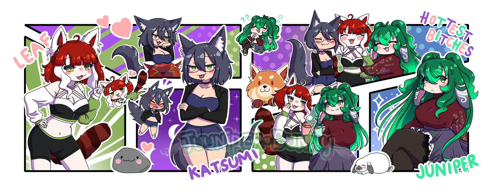 KatsumiAwoo, leaf_theQT & Juunikko mouse mat commission (2022)