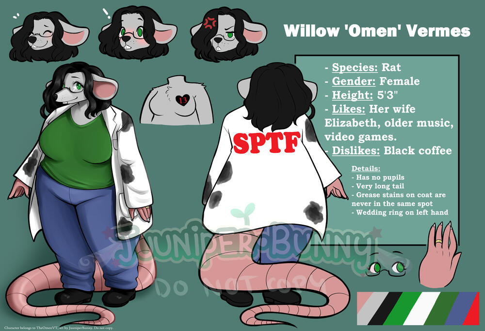 TheOmenVT character redesign/ref sheet commission (2022)